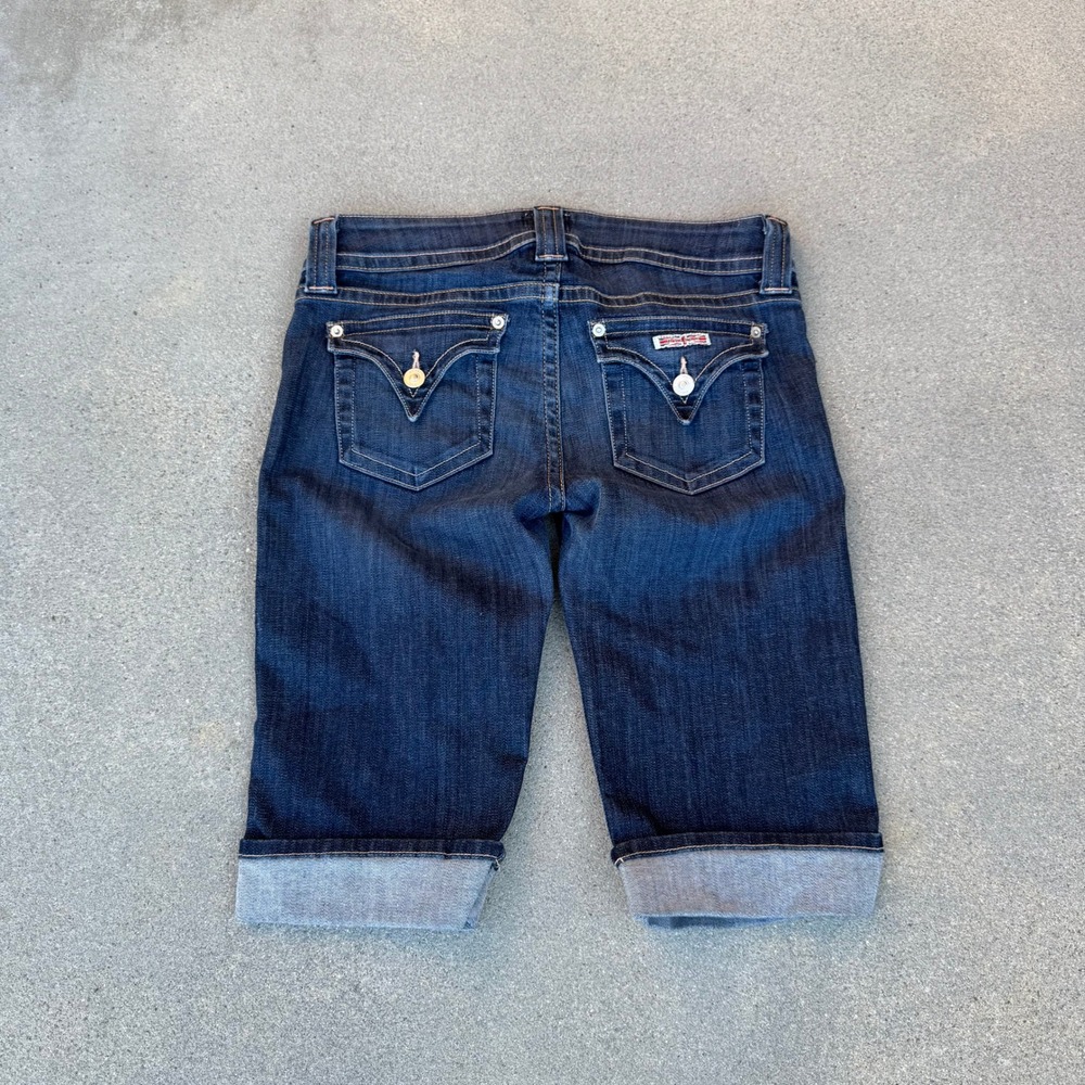 Hudson Jeans Women 28 Dark Wash Flap Pocket Cuffed Denim Shorts